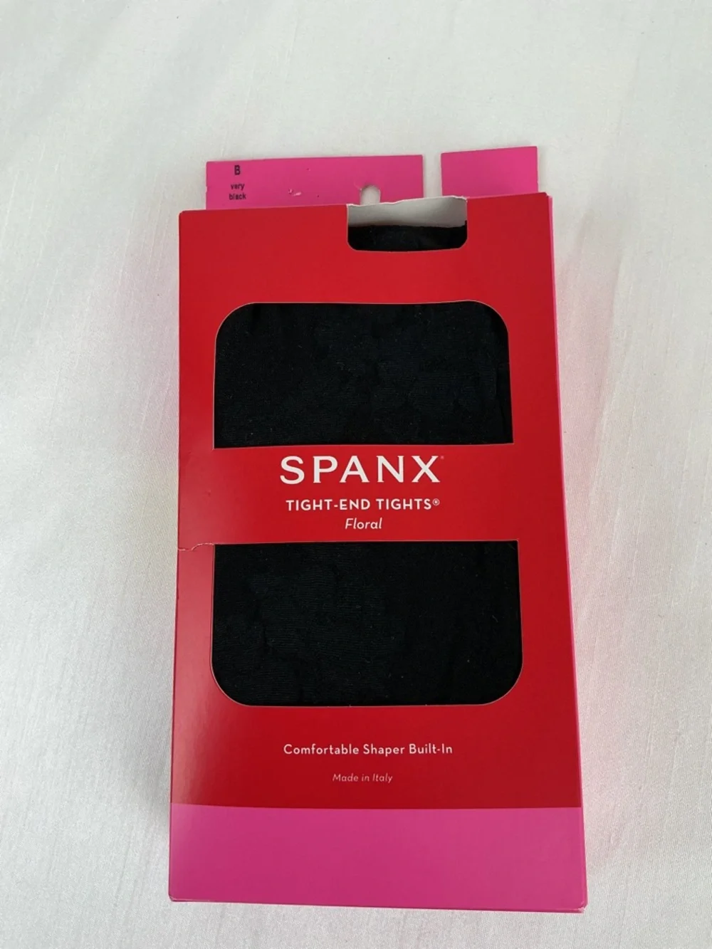 NWT - SPANX - Tight-End Tights®, Floral - Very Black - Size: B